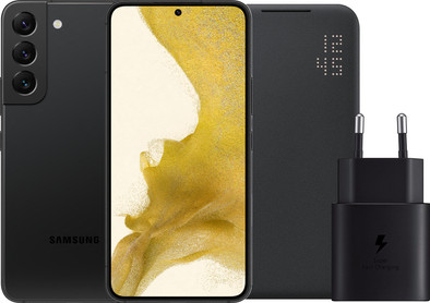 Samsung Galaxy S22 256GB Zwart 5G + Accessoirepakket is nooit meer leverbaar
