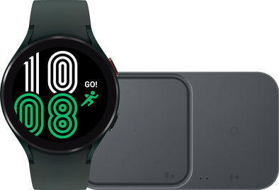 Samsung Galaxy Watch4 44 mm Groen + Duo Draadloze Oplader 15W Zwart is nooit meer leverbaar