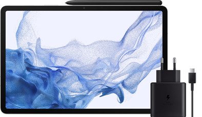 Samsung Galaxy Tab S8 11 inch 128GB Wifi Zilver + 45W Snellader is nooit meer leverbaar