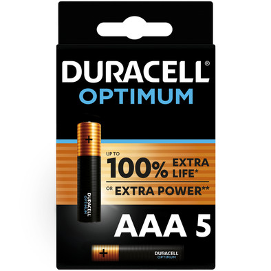 Duracell Alka Optimum AAA-batterijen 5 stuks is nooit meer leverbaar