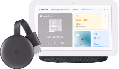 Google Chromecast V3 + Google Nest Hub 2 Charcoal is nooit meer leverbaar