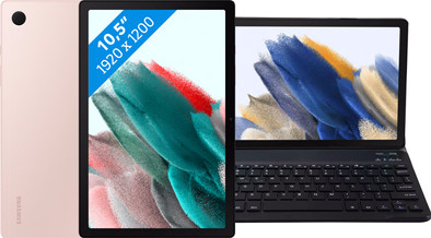 Samsung Galaxy Tab A8 32GB Wifi Roségoud + Just in Case Toetsenbord Hoes QWERTY is nooit meer leverbaar