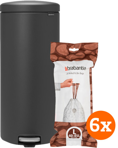 Brabantia NewIcon Pedal Trash Can 30L Infinite Gray + Trash Bags (120 units) is no longer available