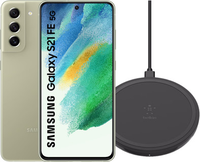 Samsung Galaxy S21 FE 128GB Groen 5G + Belkin Draadloze Oplader 10W is nooit meer leverbaar