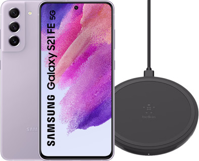 Samsung Galaxy S21 FE 128GB Paars 5G + Belkin Draadloze Oplader 10W is nooit meer leverbaar