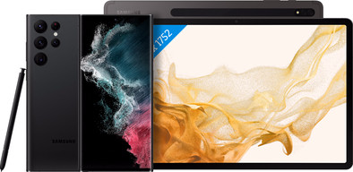Samsung Galaxy S22 Ultra 128GB Zwart 5G + Galaxy Tab S8 Plus 12.4 inch 128GB Wifi Grijs is nooit meer leverbaar