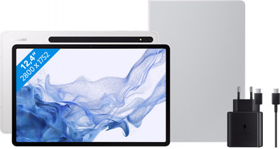 Samsung Galaxy Tab S8 Plus 12.4 inch 256GB Wifi Zilver + Bescherm- en oplaadpakket is nooit meer leverbaar
