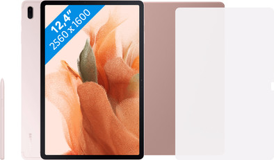 Samsung Galaxy Tab S7 FE 64GB Wifi Roze + Beschermingspakket is nooit meer leverbaar