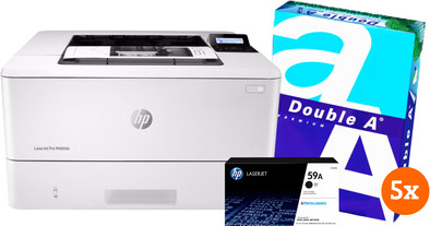 HP LaserJet Pro M404dw + 1 extra zwarte toner + 2.500 vellen A4 papier is nooit meer leverbaar
