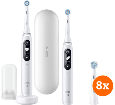 Oral-B iO - 7n Wit Duo Pack + iO Ultimate Clean opzetborstels (8 stuks) is nooit meer leverbaar