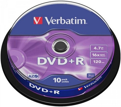 Verbatim DVD+R 4,7 GB 10 Pack Spindle is nooit meer leverbaar