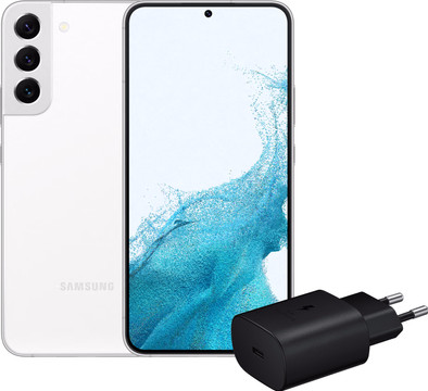 Samsung Galaxy S22 Plus 128GB Wit 5G + Samsung Oplader 25 Watt Zwart is nooit meer leverbaar