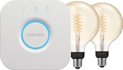 Philips Hue Filament White Globe XL 2-Pack + Bridge is nooit meer leverbaar