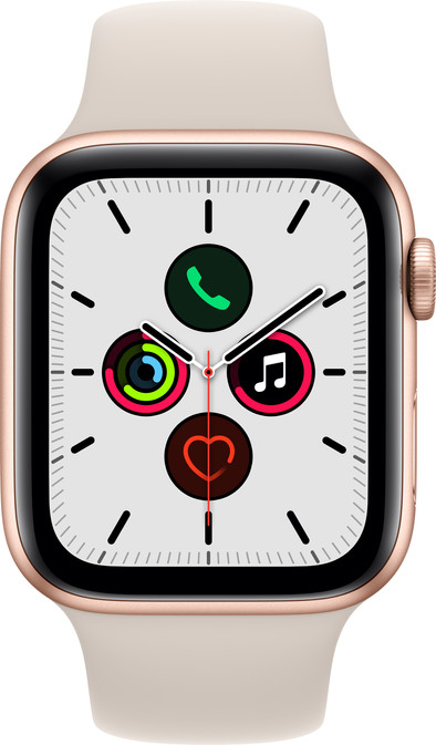 Apple Watch SE 44mm Roségoud Aluminium Crème Sportband is nooit meer leverbaar