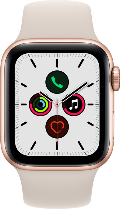 Apple Watch SE 4G 40mm Roségoud Aluminium Crème Sportband is nooit meer leverbaar