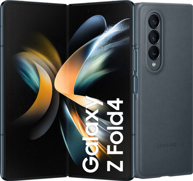 Samsung Galaxy Z Fold 4 512GB Grijs Groen 5G + Back Cover Leer Grijs Groen is nooit meer leverbaar