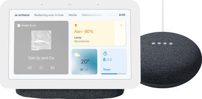 Google Nest Mini Grijs + Google Nest Hub Charcoal is nooit meer leverbaar