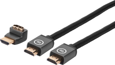 BlueBuilt HDMI Kabel 4K 120Hz / 8K 60Hz Nylon 1 Meter + 90° adapter is nooit meer leverbaar