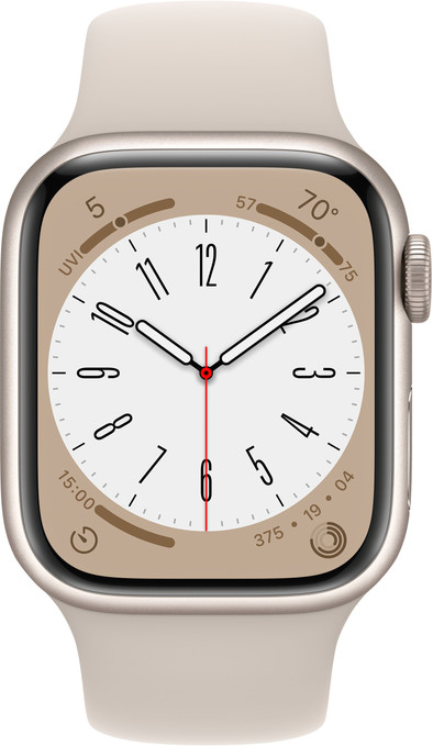 Apple Watch Series 8 45mm Starlight Aluminium Starlight Sportband is nooit meer leverbaar