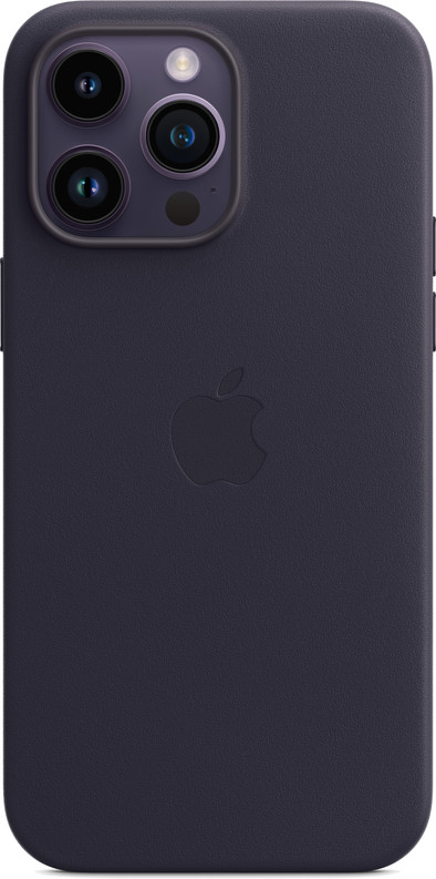 Apple iPhone 14 Pro Max Back Cover met MagSafe Leer Inkt is nooit meer leverbaar