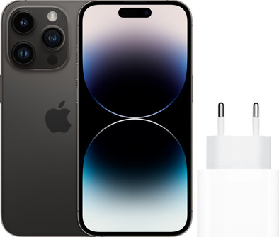Apple iPhone 14 Pro 256GB Space Black + Apple Usb C Oplader 20W is nooit meer leverbaar