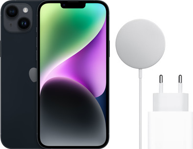 Apple iPhone 14 Plus 256GB Midnight + MagSafe Oplader is nooit meer leverbaar