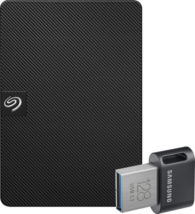 Seagate Expansion Portable 5TB + Samsung Fit Plus USB 128GB is nooit meer leverbaar