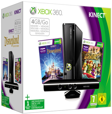 Xbox 360 4 GB Kinect Adventures / Disneyland Pack is nooit meer leverbaar