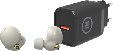 Sony WF-1000XM4 Zilver + BlueBuilt Oplader 18W is nooit meer leverbaar
