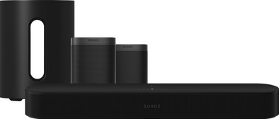 Sonos Beam Gen2 + 2x One SL + Sub Mini Zwart is nooit meer leverbaar