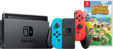 Nintendo Switch Rood/Blauw + Animal Crossing New Horizons is nooit meer leverbaar