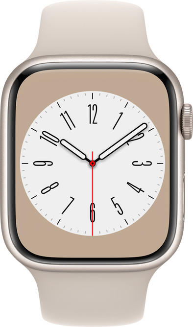 Apple Watch Series 8 4G 45mm Starlight Aluminium Starlight Sportband is nooit meer leverbaar