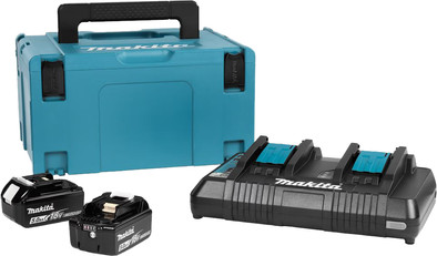 Makita LXT 18V 5,0 Ah accu (2x) + snellader + Mbox is nooit meer leverbaar