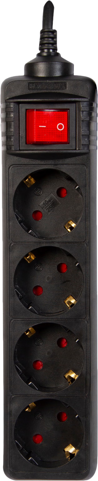 Veripart stekkerdoos 4-voudig 3 meter zwart is nooit meer leverbaar