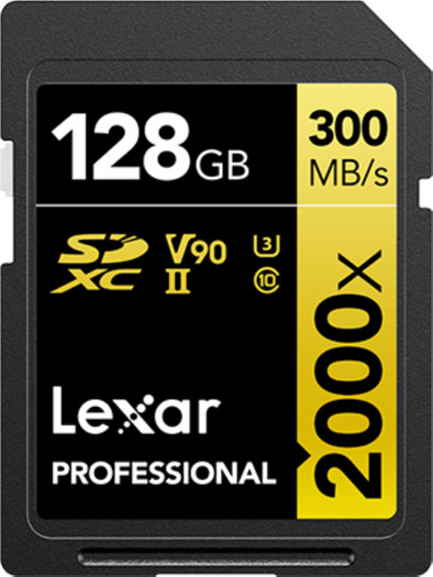 Lexar Professional SDXC 2000x GOLD 128GB 300MB/s is nooit meer leverbaar