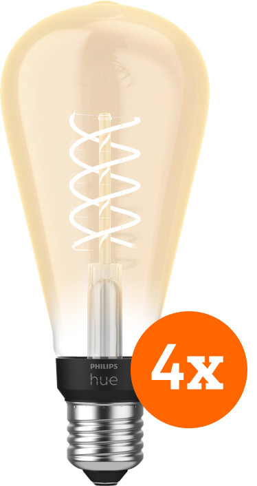 Philips Hue Filamentlamp White Edison E27 - 2023 - 4-pack is nooit meer leverbaar