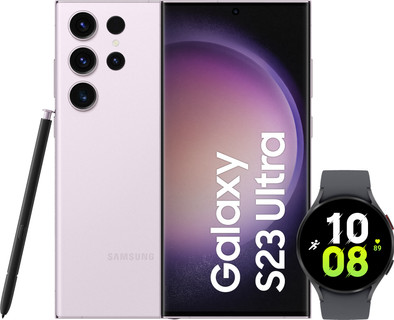 Samsung Galaxy S23 Ultra 256GB Roze 5G + Galaxy Watch5 Zwart 44mm is nooit meer leverbaar