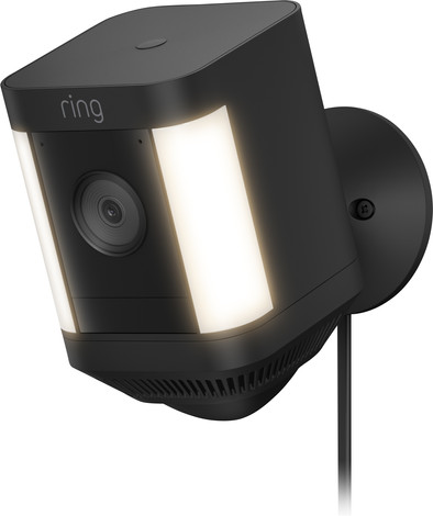 Ring Spotlight Cam Plus - Plug In - Zwart is nooit meer leverbaar