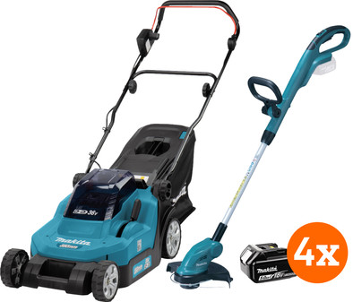 Makita DLM382CM2 + Makita DUR181Z incl. 5,0 Ah accu (2x) + 4,0 Ah accu (2x) is nooit meer leverbaar