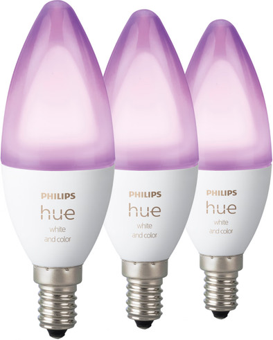 Philips Hue Kaarslamp White and Color E14 3-pack is nooit meer leverbaar