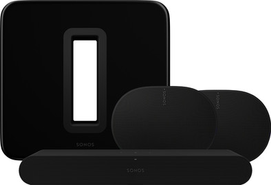 Sonos Ray Zwart + 2x Era 300 Zwart + Sub G3 Zwart is nooit meer leverbaar