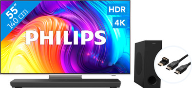 Philips The One (55PUS8807) - Ambilight (2022) + Soundbar + Hdmi kabel is nooit meer leverbaar