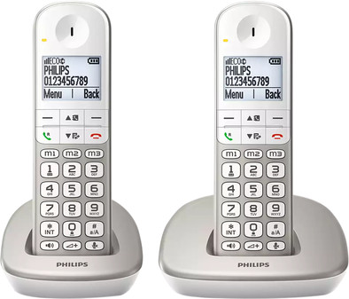 Philips DECT Draadloze Telefoon XL met 2 handsets is nooit meer leverbaar