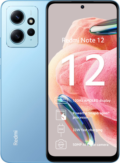 Xiaomi Redmi Note 12 128GB Blauw 4G | Coolblue | Mobiele telefoons