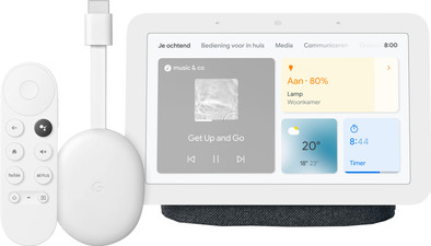 Google Chromecast HD met Google TV + Google Nest Hub 2 Charcoal is nooit meer leverbaar