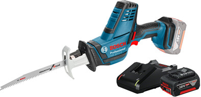 Bosch Professional GSA 18V-LI C + Bosch Professional 18V 4,0 Ah GBA Accu en snellader is nooit meer leverbaar