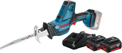 Bosch Professional GSA 18V-LI C + Bosch Professional 18V 4,0 Ah GBA Accu (2x) en snellader is nooit meer leverbaar