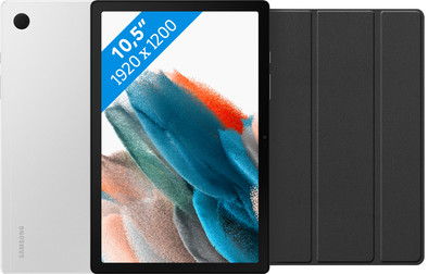 Samsung Galaxy Tab A8 64GB Wifi Zilver + Just in Case Book Case Zwart is nooit meer leverbaar