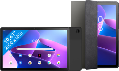 Lenovo Tab M10 Plus (3e generatie) 10.6 inch 64GB Wifi Grijs + Book Case Grijs is nooit meer leverbaar
