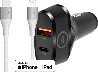 BlueBuilt Fast Car Charger 20W Black + Lightning Cable 1.5 Nylon White is no longer available